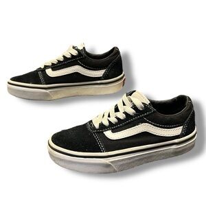 Vans Old Skool Black White Suede Canvas Skate Shoes US Youth 12 500714